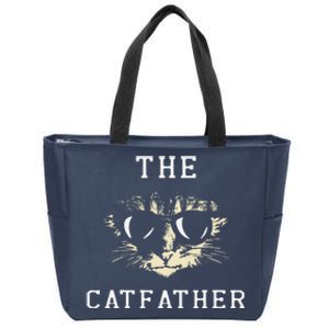 Cat Father Kitty Dad Fathers Day Meow Feline Gift Zip Tote Bag