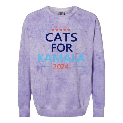 Cats For Kamala Harris 2024 Childless Cat Lady Jd Vance Colorblast Crewneck Sweatshirt