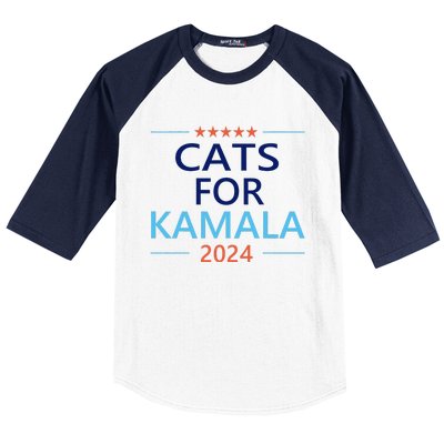 Cats For Kamala Harris 2024 Childless Cat Lady Jd Vance Baseball Sleeve Shirt