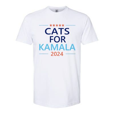 Cats For Kamala Harris 2024 Childless Cat Lady Jd Vance Softstyle CVC T-Shirt