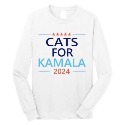 Cats For Kamala Harris 2024 Childless Cat Lady Jd Vance Long Sleeve Shirt