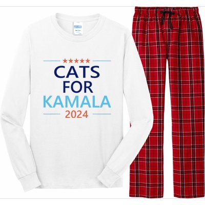 Cats For Kamala Harris 2024 Childless Cat Lady Jd Vance Long Sleeve Pajama Set