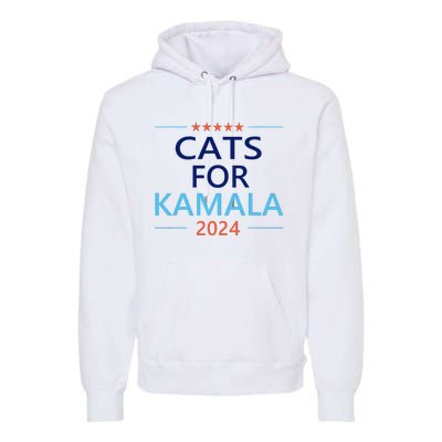 Cats For Kamala Harris 2024 Childless Cat Lady Jd Vance Premium Hoodie