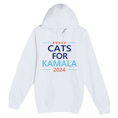 Cats For Kamala Harris 2024 Childless Cat Lady Jd Vance Premium Pullover Hoodie