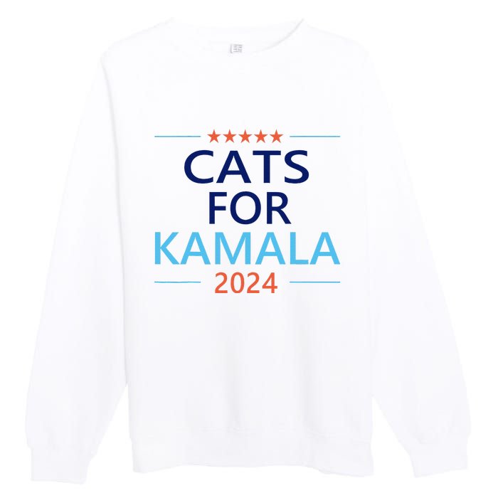 Cats For Kamala Harris 2024 Childless Cat Lady Jd Vance Premium Crewneck Sweatshirt