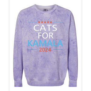 Cats For Kamala Harris 2024 Childless Cat Lady Jd Vance Colorblast Crewneck Sweatshirt