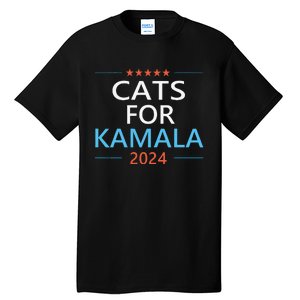 Cats For Kamala Harris 2024 Childless Cat Lady Jd Vance Tall T-Shirt