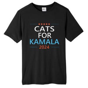 Cats For Kamala Harris 2024 Childless Cat Lady Jd Vance Tall Fusion ChromaSoft Performance T-Shirt