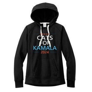 Cats For Kamala Harris 2024 Childless Cat Lady Jd Vance Women's Fleece Hoodie