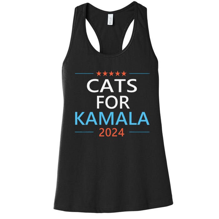 Cats For Kamala Harris 2024 Childless Cat Lady Jd Vance Women's Racerback Tank