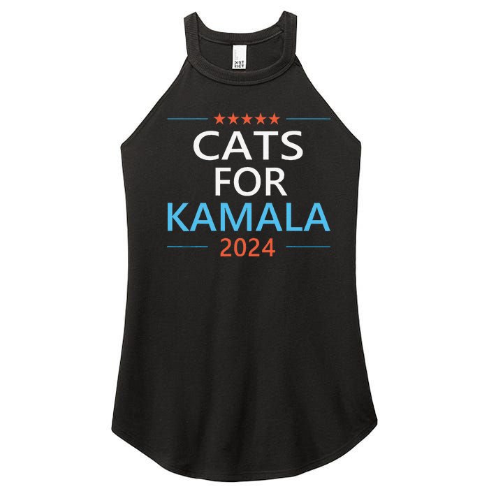 Cats For Kamala Harris 2024 Childless Cat Lady Jd Vance Women's Perfect Tri Rocker Tank