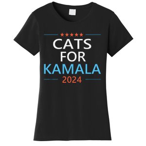 Cats For Kamala Harris 2024 Childless Cat Lady Jd Vance Women's T-Shirt