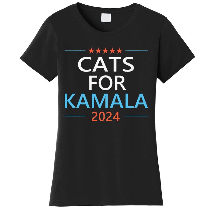 Cats For Kamala Harris 2024 Childless Cat Lady Jd Vance Women's T-Shirt