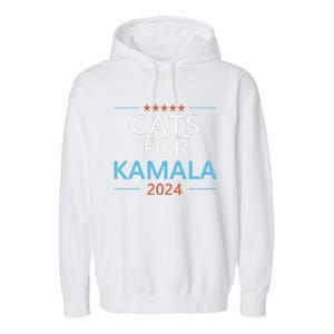 Cats For Kamala Harris 2024 Childless Cat Lady Jd Vance Garment-Dyed Fleece Hoodie