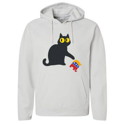 Cat For Kamala Harris Performance Fleece Hoodie