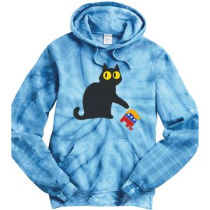 Cat For Kamala Harris Tie Dye Hoodie