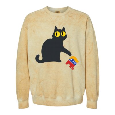 Cat For Kamala Harris Colorblast Crewneck Sweatshirt