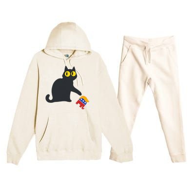 Cat For Kamala Harris Premium Hooded Sweatsuit Set