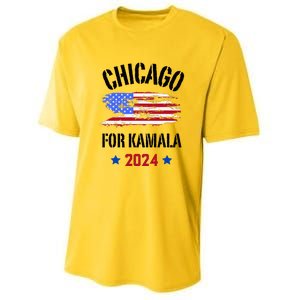 Chicago For Kamala 2024 Dnc Kamala Harris Supporter Youth Performance Sprint T-Shirt