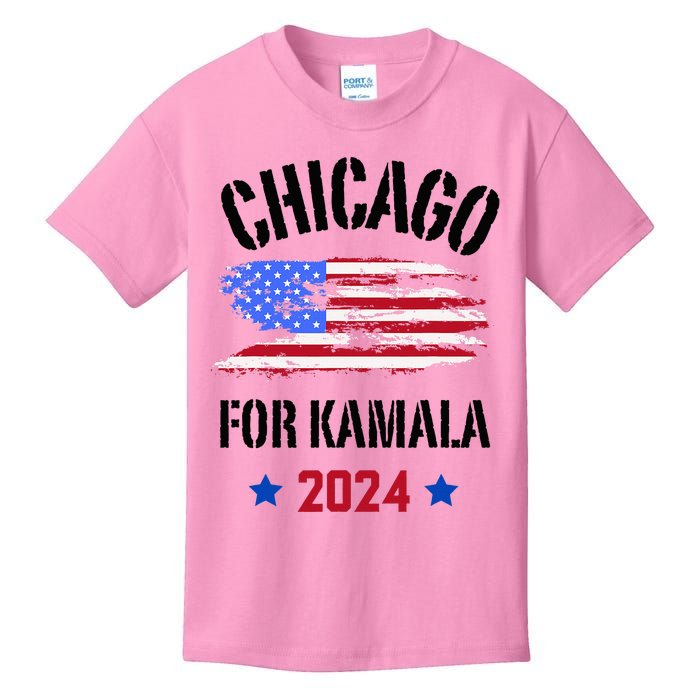 Chicago For Kamala 2024 Dnc Kamala Harris Supporter Kids T-Shirt