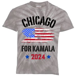 Chicago For Kamala 2024 Dnc Kamala Harris Supporter Kids Tie-Dye T-Shirt