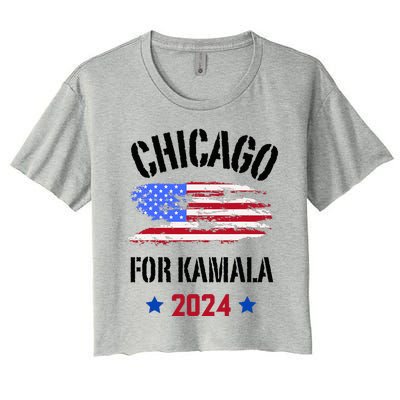 Chicago For Kamala 2024 Dnc Kamala Harris Supporter Women's Crop Top Tee