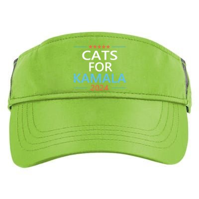 Cats For Kamala Harris 2024 Childless Cat Lady Jd Vance Adult Drive Performance Visor