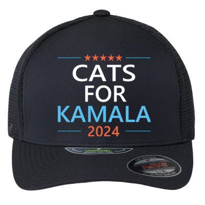 Cats For Kamala Harris 2024 Childless Cat Lady Jd Vance Flexfit Unipanel Trucker Cap