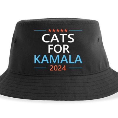 Cats For Kamala Harris 2024 Childless Cat Lady Jd Vance Sustainable Bucket Hat