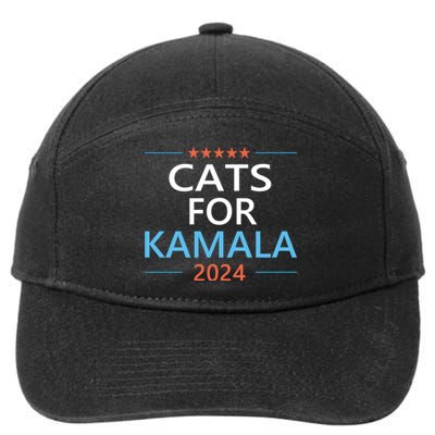 Cats For Kamala Harris 2024 Childless Cat Lady Jd Vance 7-Panel Snapback Hat