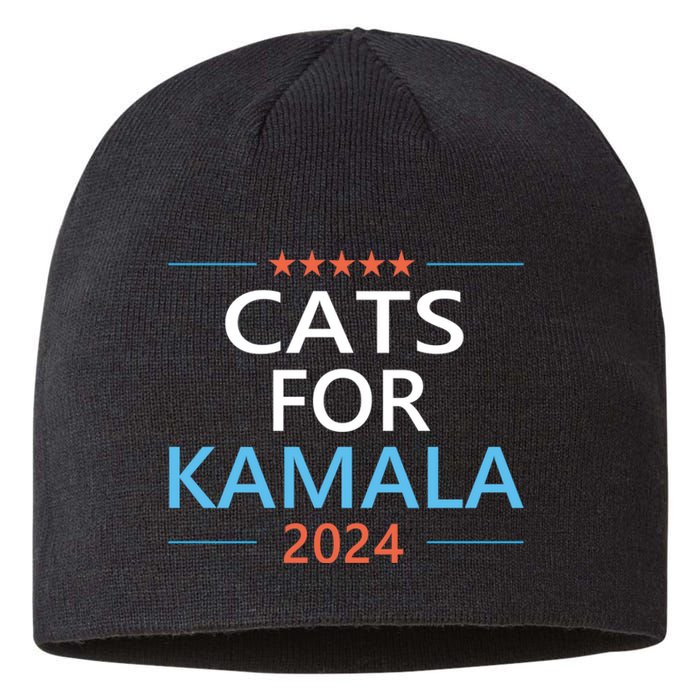 Cats For Kamala Harris 2024 Childless Cat Lady Jd Vance Sustainable Beanie