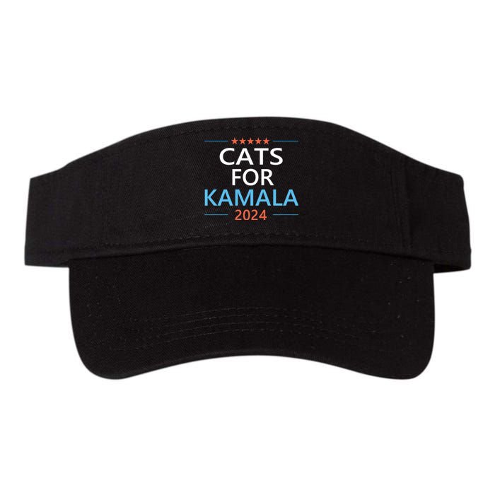 Cats For Kamala Harris 2024 Childless Cat Lady Jd Vance Valucap Bio-Washed Visor