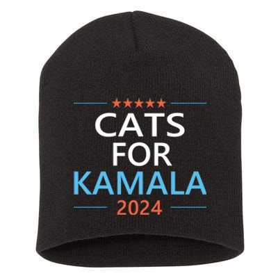 Cats For Kamala Harris 2024 Childless Cat Lady Jd Vance Short Acrylic Beanie