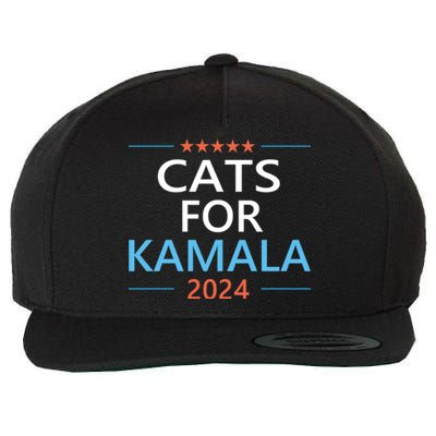 Cats For Kamala Harris 2024 Childless Cat Lady Jd Vance Wool Snapback Cap