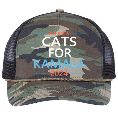 Cats For Kamala Harris 2024 Childless Cat Lady Jd Vance Retro Rope Trucker Hat Cap