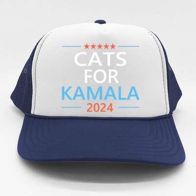 Cats For Kamala Harris 2024 Childless Cat Lady Jd Vance Trucker Hat