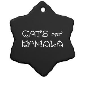 Cat For Kamala Kamala Harris Cat Lettering Positive Funny Ceramic Star Ornament