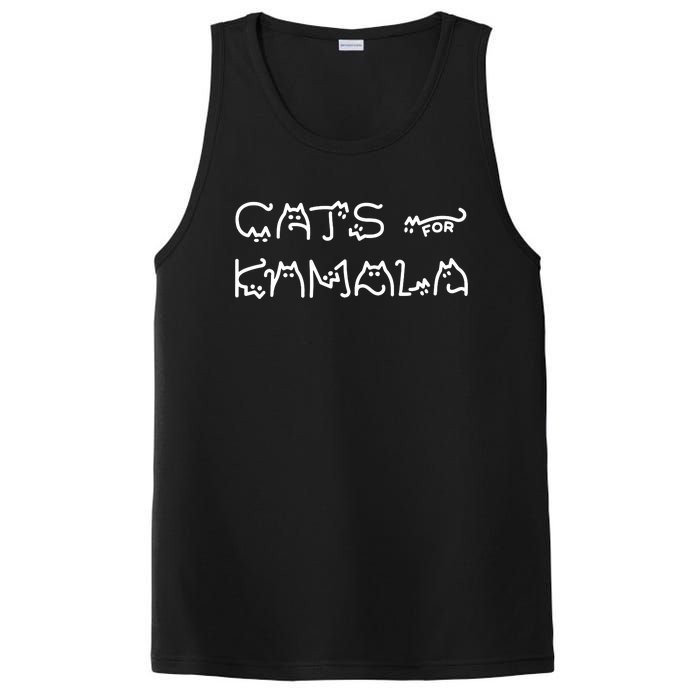 Cat For Kamala Kamala Harris Cat Lettering Positive Funny PosiCharge Competitor Tank