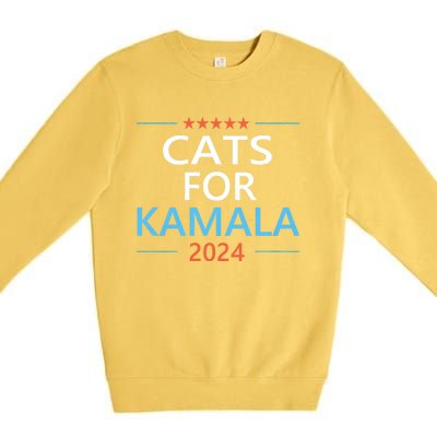 Cats For Kamala Harris 2024 Childless Cat Lady Jd Vance Premium Crewneck Sweatshirt