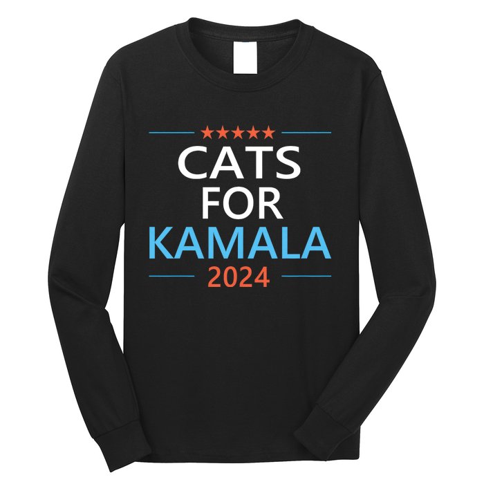 Cats For Kamala Harris 2024 Childless Cat Lady Jd Vance Long Sleeve Shirt