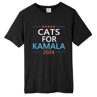 Cats For Kamala Harris 2024 Childless Cat Lady Jd Vance Tall Fusion ChromaSoft Performance T-Shirt