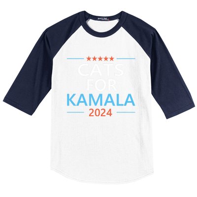 Cats For Kamala Harris 2024 Childless Cat Lady Jd Vance Baseball Sleeve Shirt