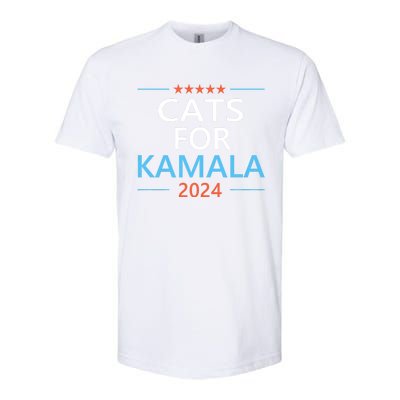 Cats For Kamala Harris 2024 Childless Cat Lady Jd Vance Softstyle CVC T-Shirt