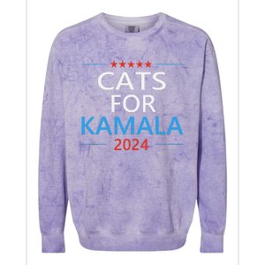 Cats For Kamala Harris 2024 Childless Cat Lady Jd Vance Colorblast Crewneck Sweatshirt