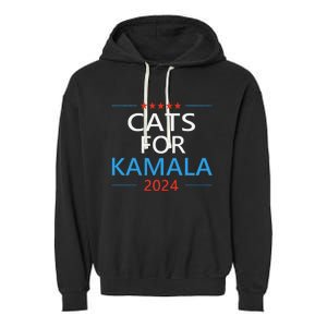 Cats For Kamala Harris 2024 Childless Cat Lady Jd Vance Garment-Dyed Fleece Hoodie