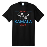 Cats For Kamala Harris 2024 Childless Cat Lady Jd Vance Tall T-Shirt