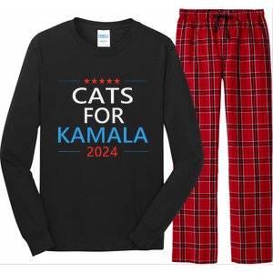 Cats For Kamala Harris 2024 Childless Cat Lady Jd Vance Long Sleeve Pajama Set