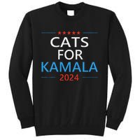 Cats For Kamala Harris 2024 Childless Cat Lady Jd Vance Tall Sweatshirt