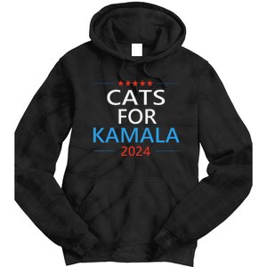 Cats For Kamala Harris 2024 Childless Cat Lady Jd Vance Tie Dye Hoodie