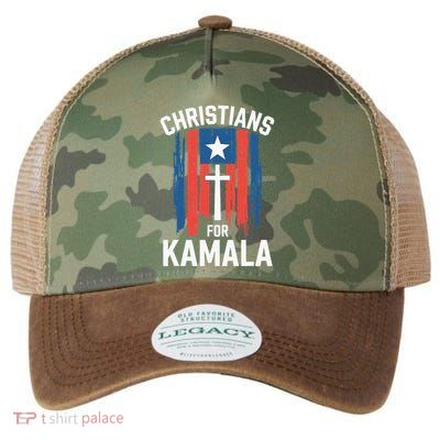 Christians For Kamala Patriotic American Harris Christians Legacy Tie Dye Trucker Hat